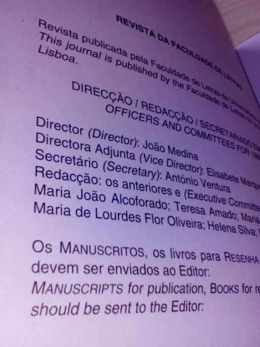 Revista da Faculdade de Letras.