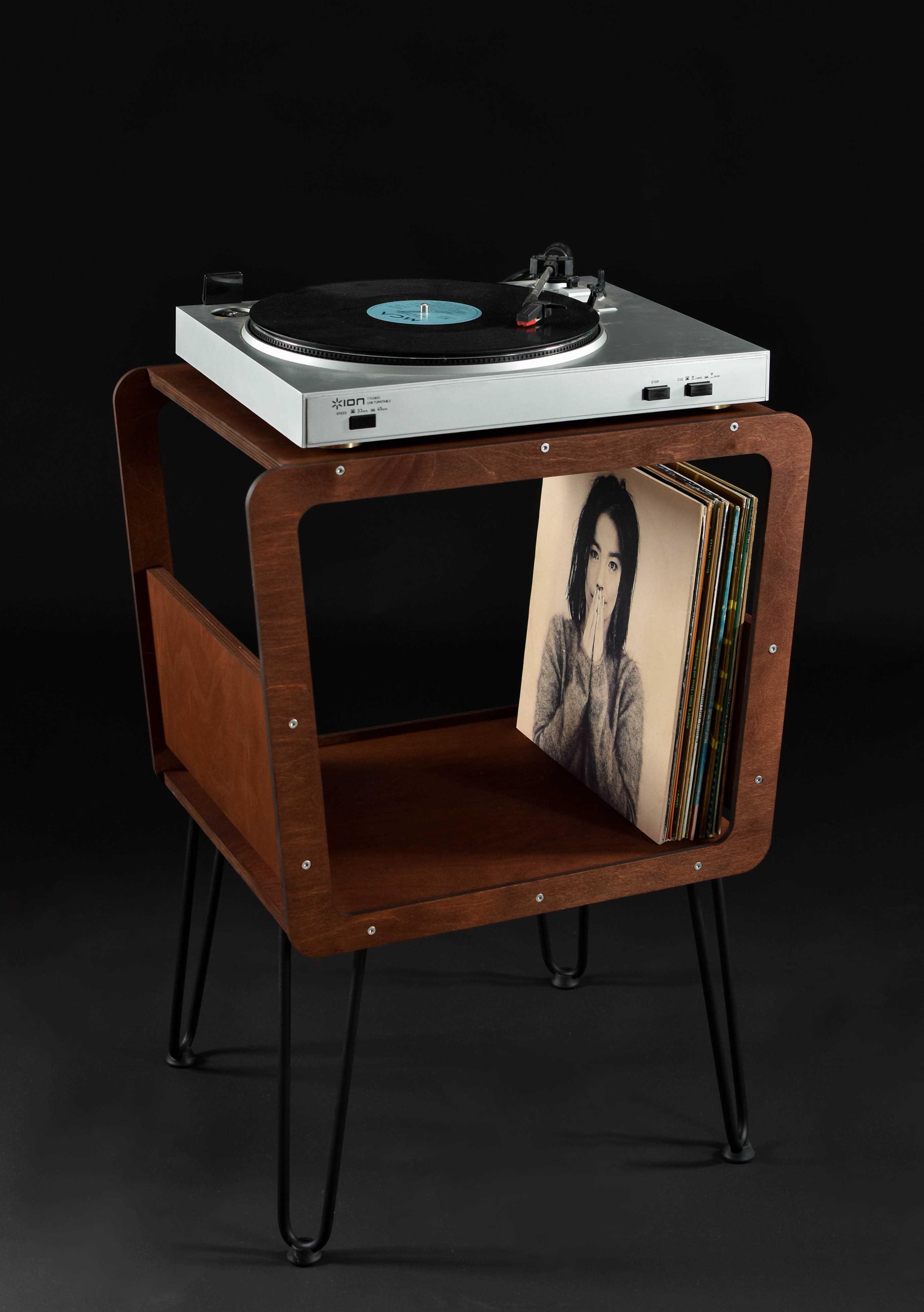 Szafka płyty winylowe gramofon stojak regał stolik nocny retro konsola