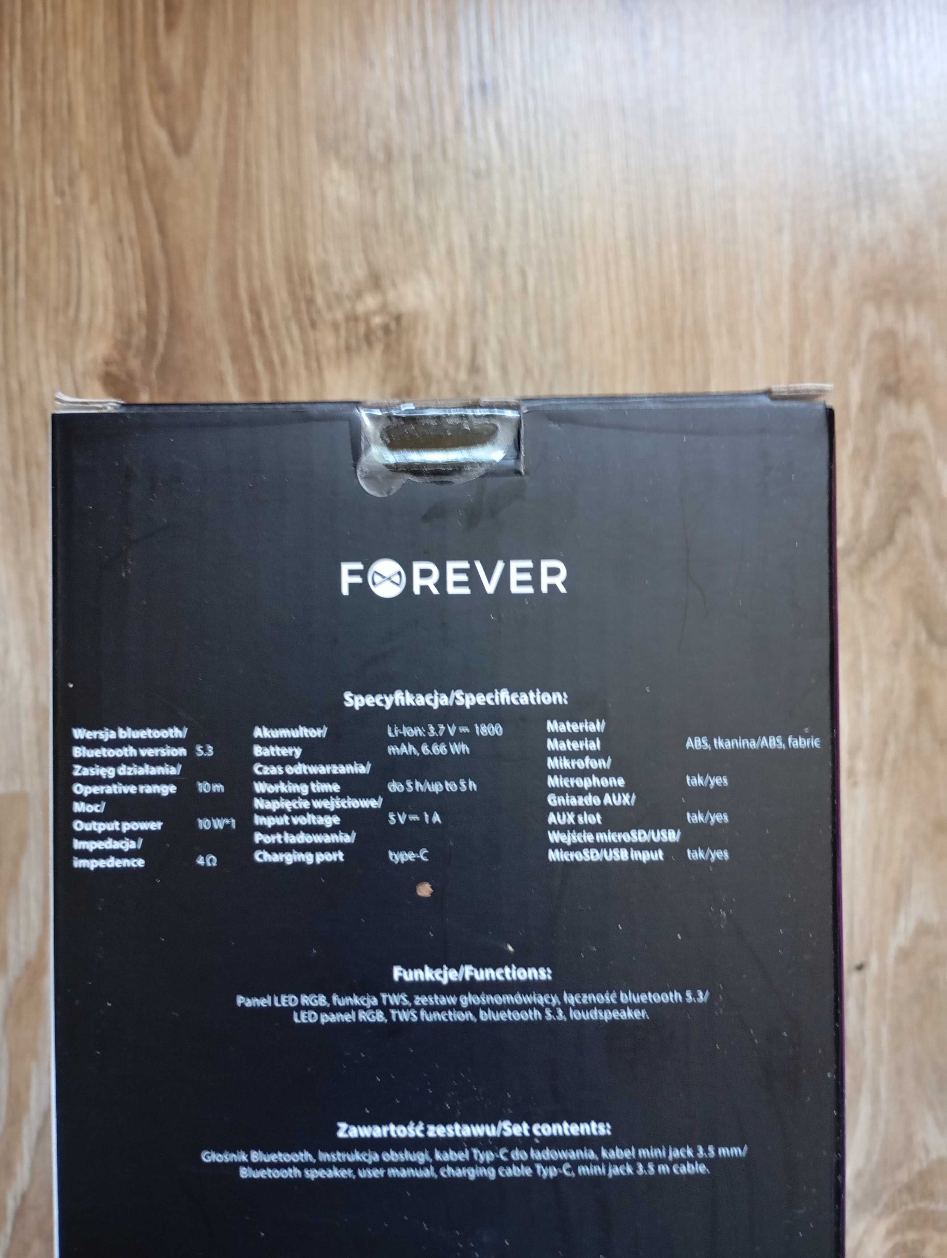 Głośnik Bluetooth Forever nowy