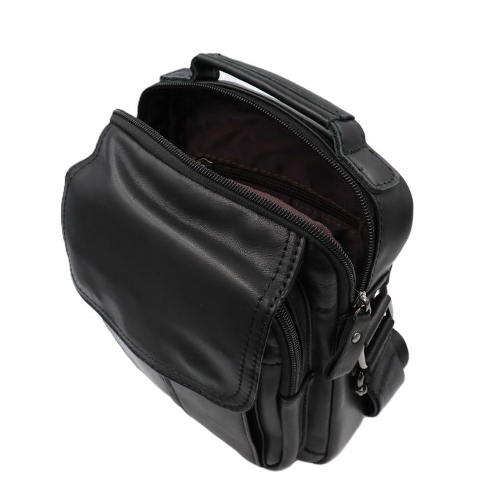 Сумка чоловіча натуральна шкіра leather 337Black Сумка мужская кожаная