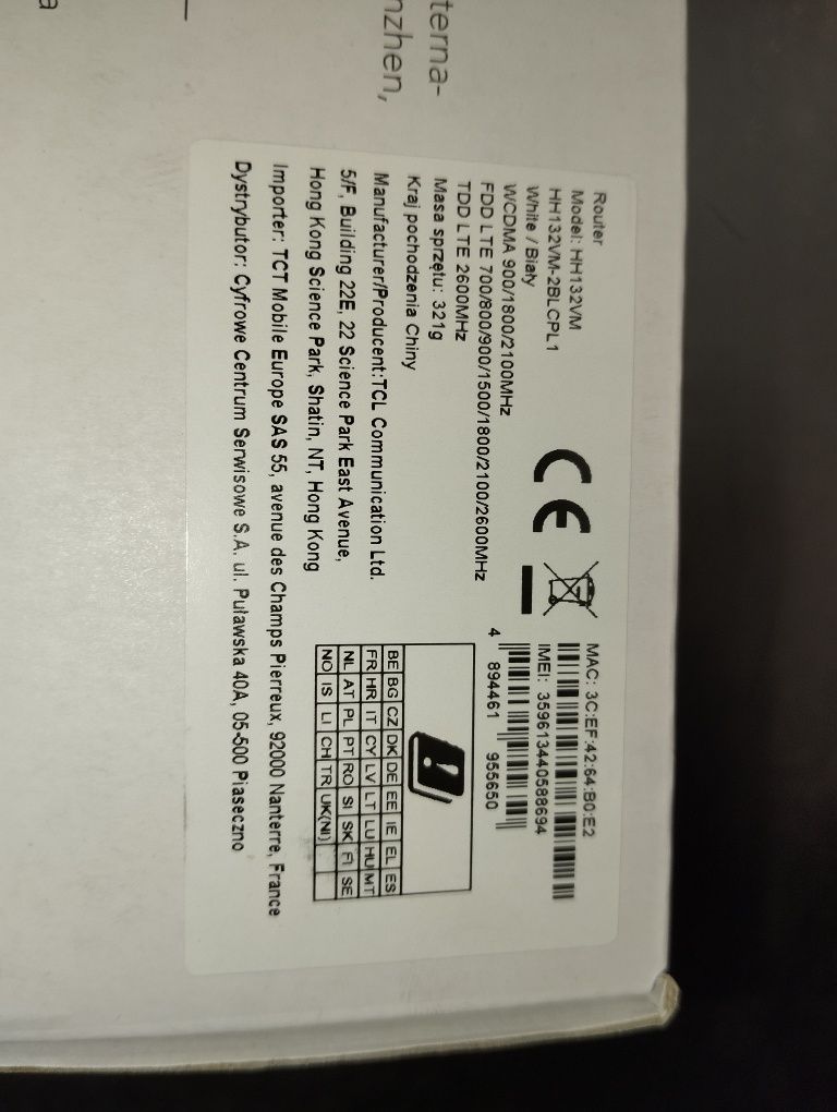 Router TCL LinkHub HH132 2.4/5 GHz ( nowy nigdy nie otwarty,gwarancja)