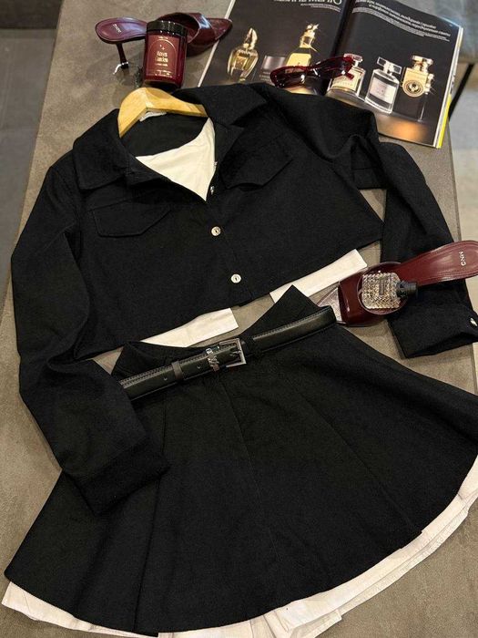 Жіночий вельветовий Костюм двійка‼️піджак + юбка з підкладкою шортиків