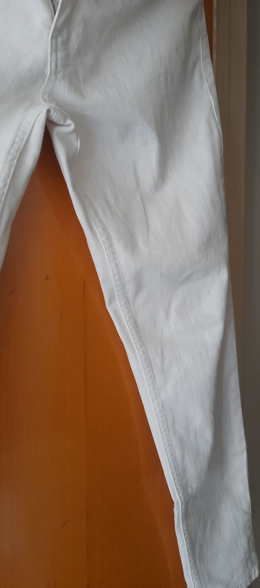 Calças originais Zara cor branco tamanho 42 - Semi-Nova
