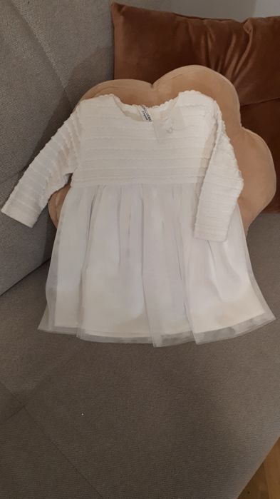 R. 68 Coccodrillo śnieżnobiała sukienka do chrztu (3-6 m) chrzest