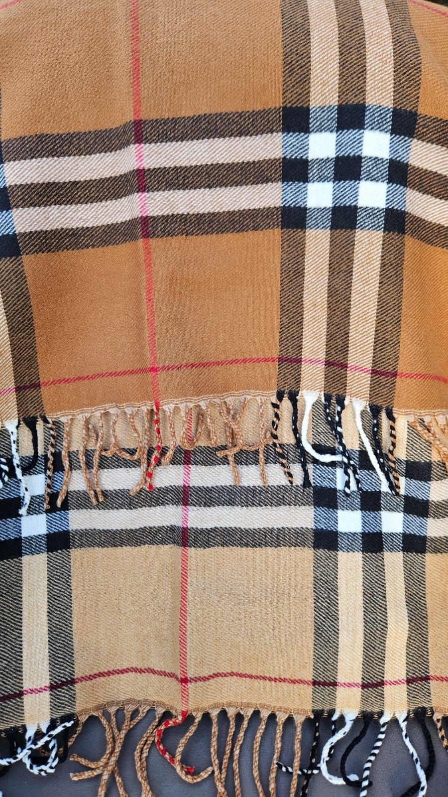Duży szal dwustronny wzor Burberry