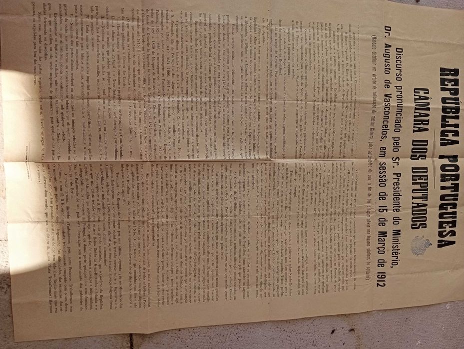 Discurso pelo Sr Presidente do Ministerio Dr. Augusto de Vasconcelos