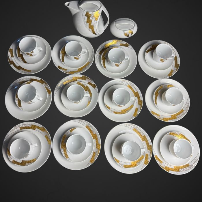 Serwis kawowy Bohemia Carlsbad art-deco na 12 osób B5/022211