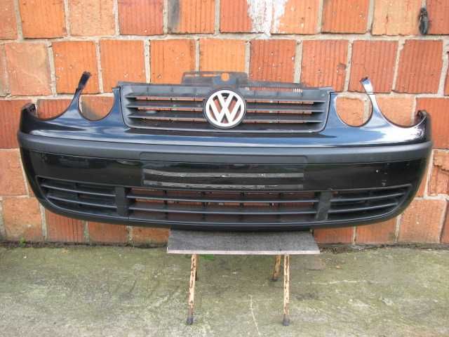 Zderzak przód przedni Polo 6Q Okularnik 01-05 kompletny czarny