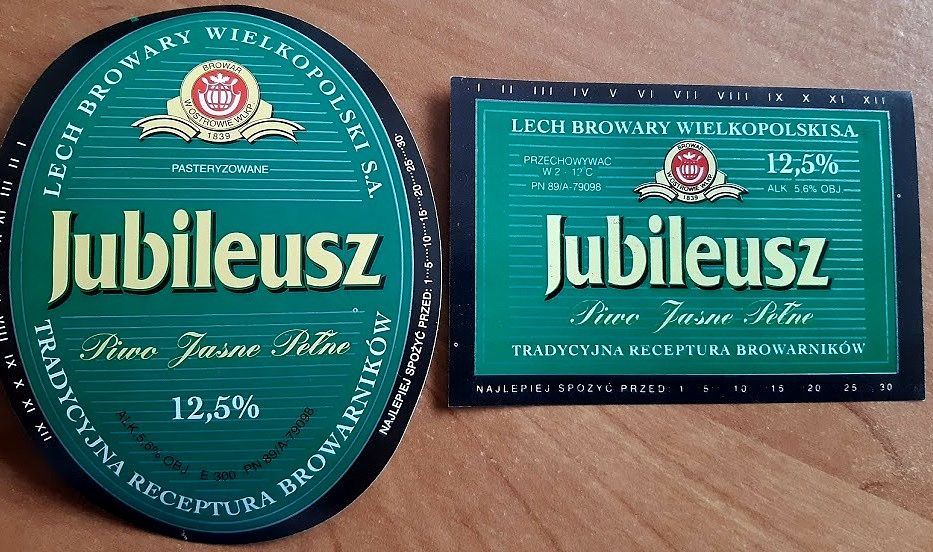 Sprzedam 2 etykiety Piwa Jubileuszowe z Browaru Lech