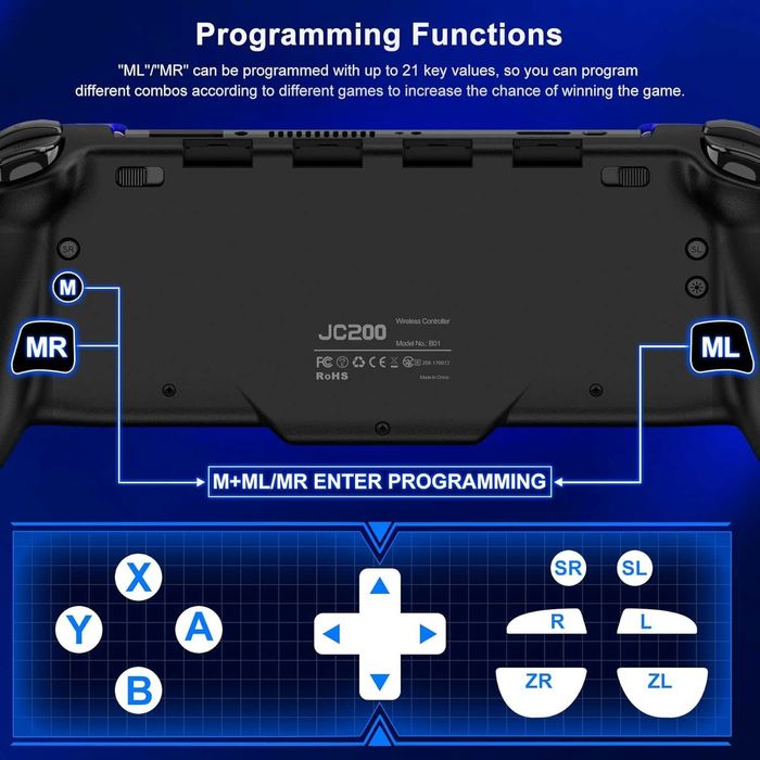 Gamepad JC200 z efektem Halla do konsol Nintendo Switch/OLED