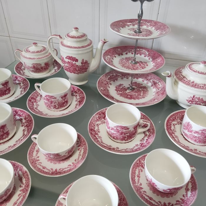 Conjunto de 38 peças serviço de Chá e Café antigo - Sacavém