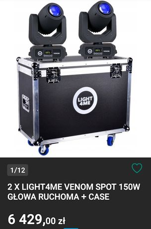 Głowy ruchome Venom Spot Light 4 Me 150 watt + case