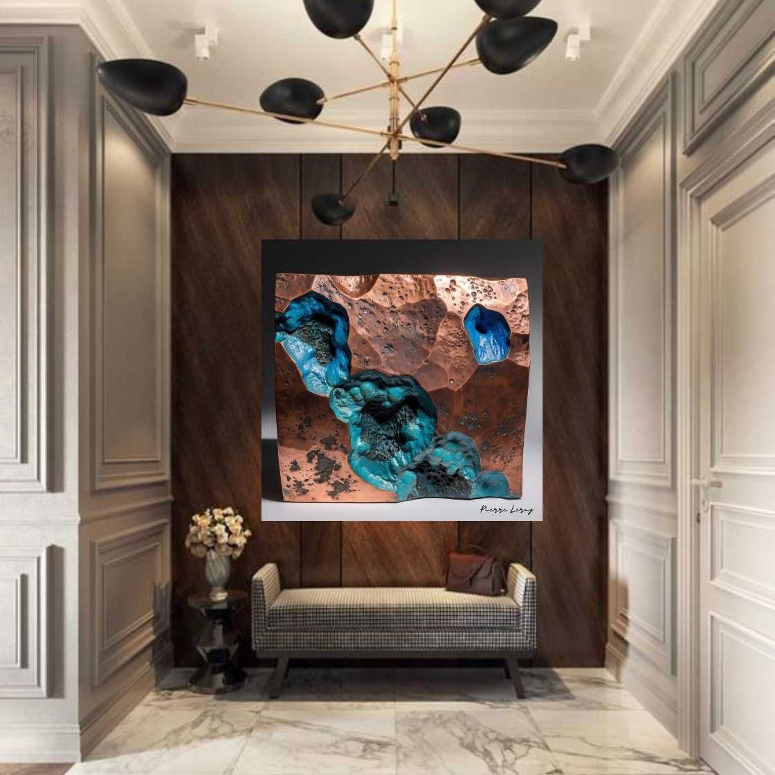 "Miedziana Fantazja" z kolekcji Pierre Leroy - 100cm x 100cm