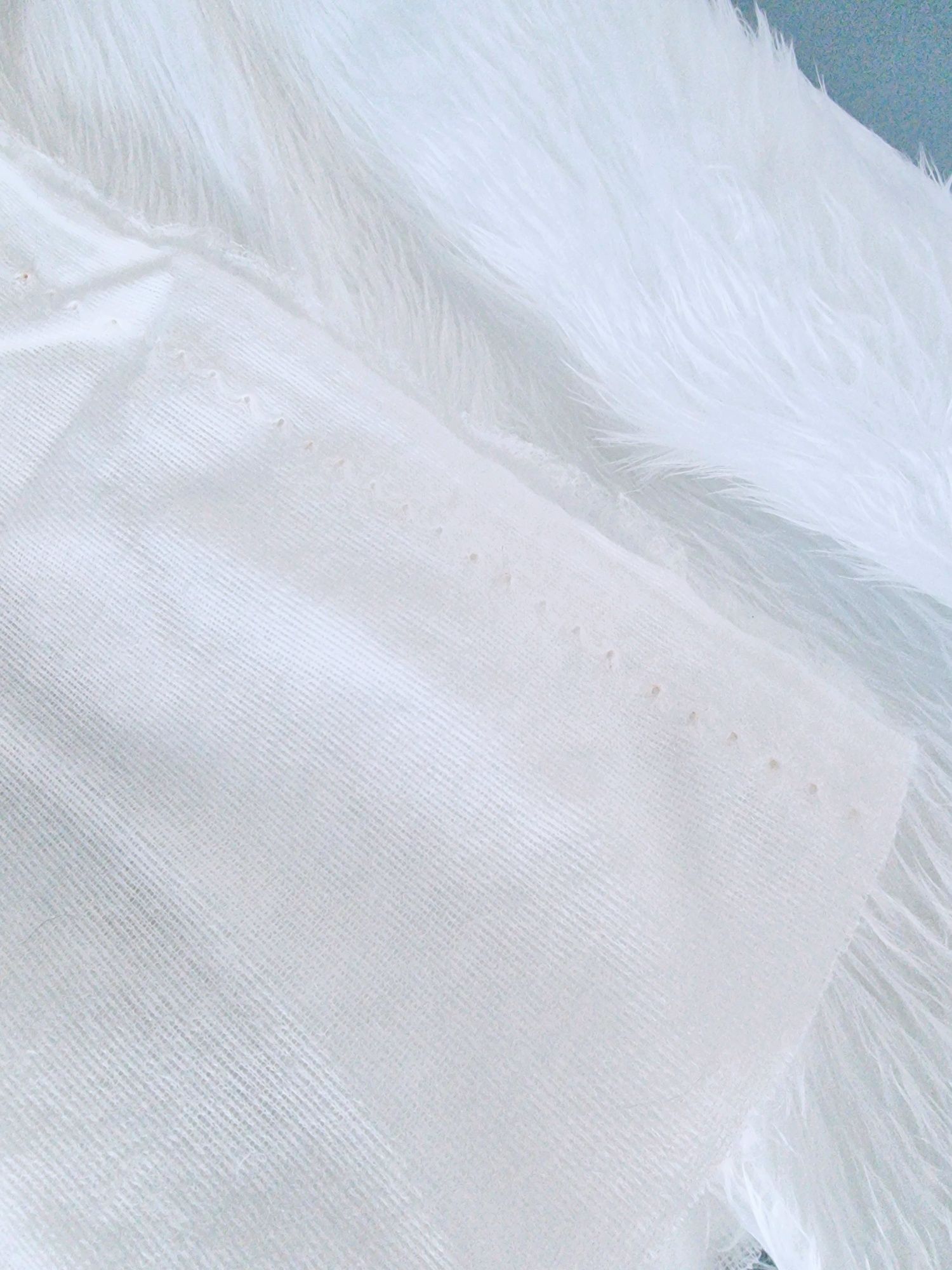 Tecido de Pelúcia Pêlo Sintético Artificial Branco Cosplay Costume