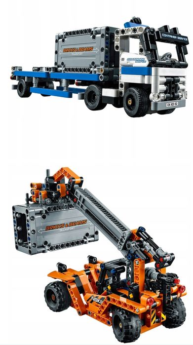 Duży zestaw Lego Technic plac przeładunkowy