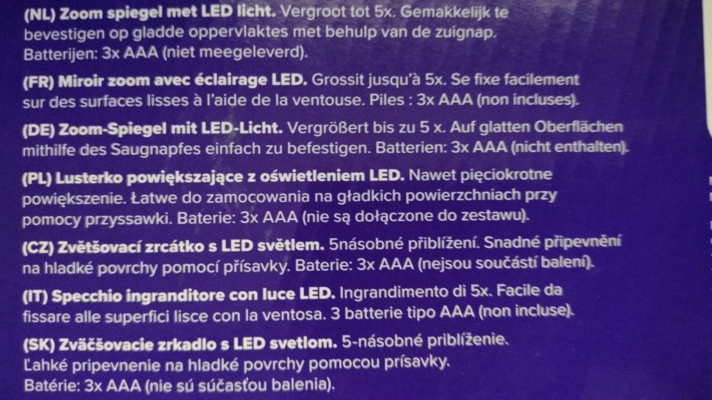 Lusterko powiększające LED do makijażu