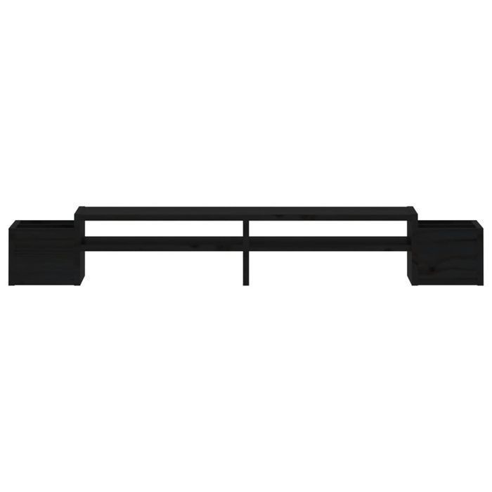 Vidaxl Podstawka Na Monitor, Czarna, 100X27,5X15 Cm, Drewno Sosnowe