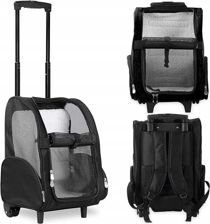 Plecak transporter dla psa czarny M 33 cm x 48 cm x 30 cm