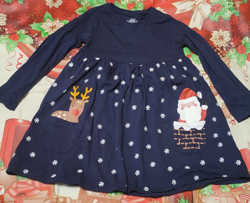 Платье новое новогоднее праздничное 5-6 лет, 116 см ШриЛанка