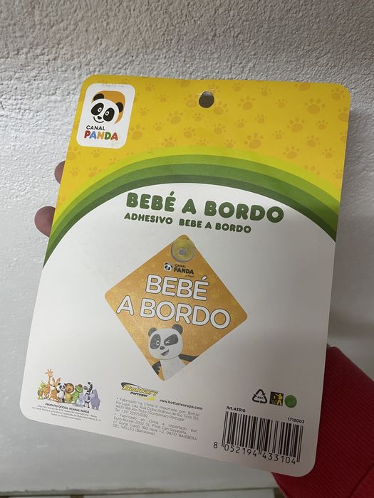 Panda Bebe a bordo adesivo para viaturas