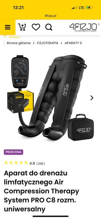 Aparat do drenażu limfatycznego Air Compression Therapy PRO C8 4fizjo