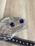 Kolczyki szafiry nano 1cm srebrne