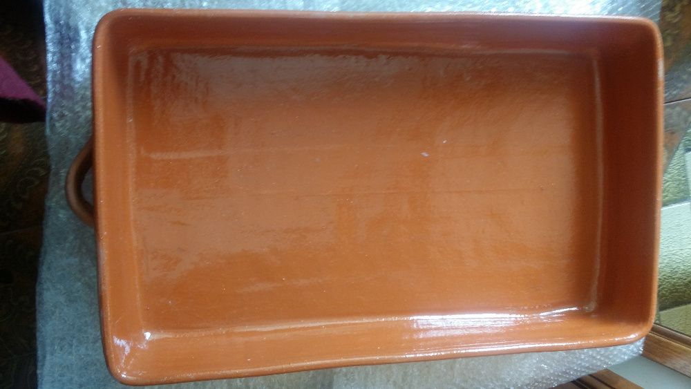 Assadeira barro vidrado 60 x 40 x 11 - NOVA