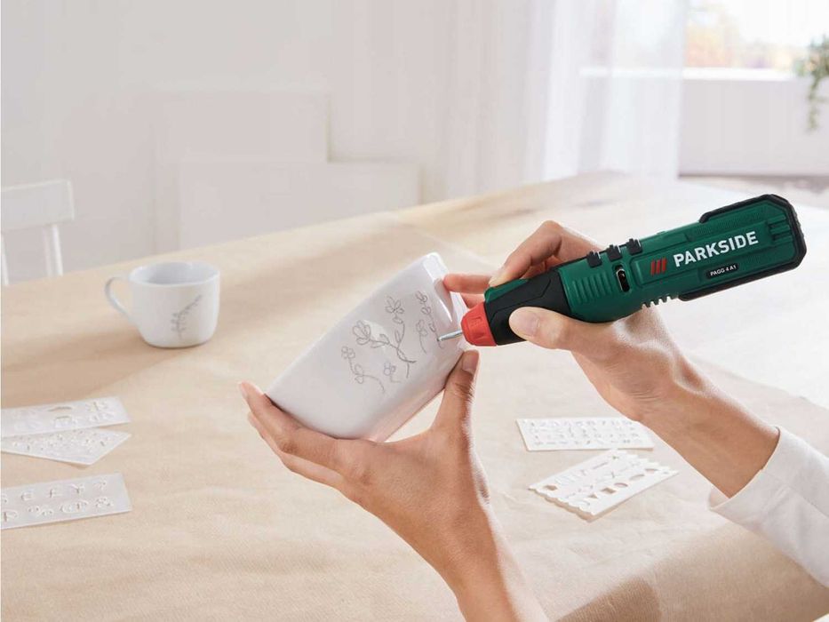 Akumulatorowe NARZĘDZIE DO GRAWEROWANIA Parkside + 5 szablonów