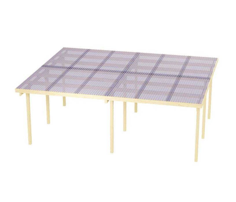 Wiata garażowa dwustanowiskowa Granit II 600x500cm Słupek 300cm + PVC