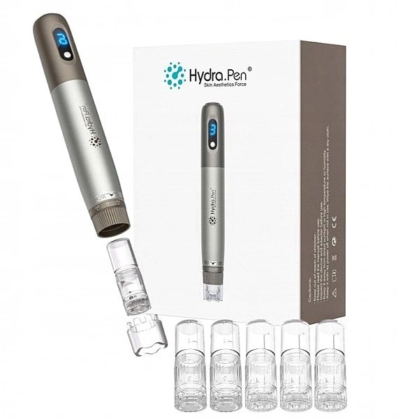 Dermapen Hydra Pen do mezoterapii - Zestaw z 2 wymiennymi kartridżami