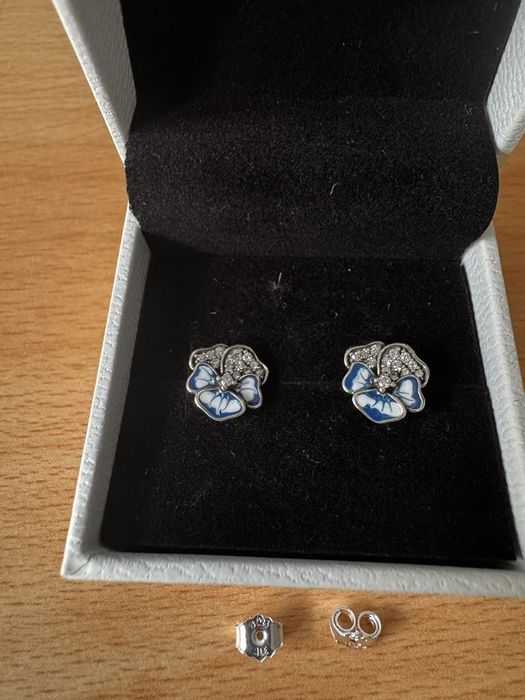 Kolczyki bratki pandora