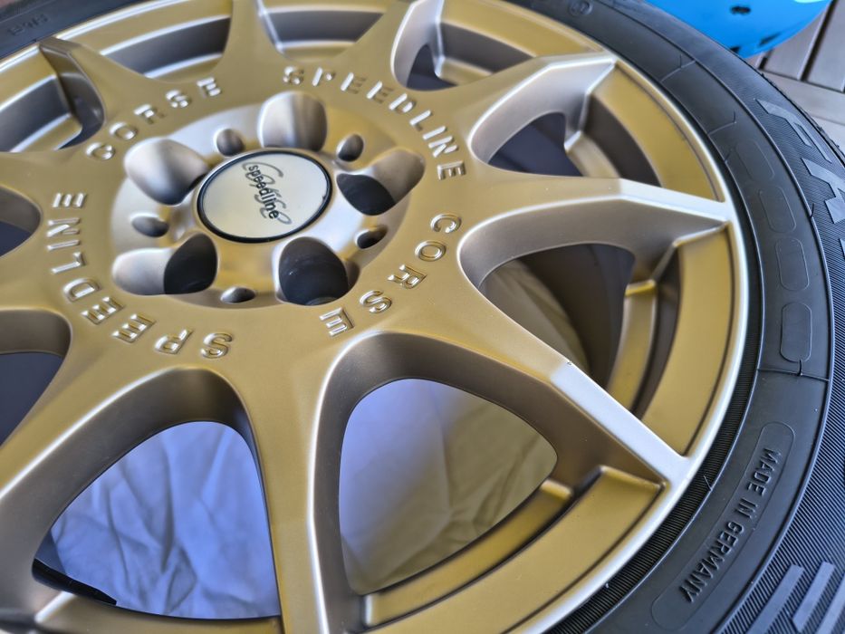 Złote felgi Subaru Speedline SL2 16" 5x100. Edycja limit Opony Zima