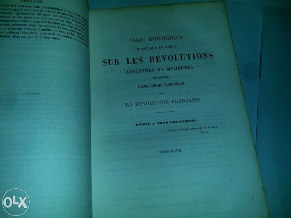 essai historique sur les révolutions (f. a. chateaubriand) 1860 livro