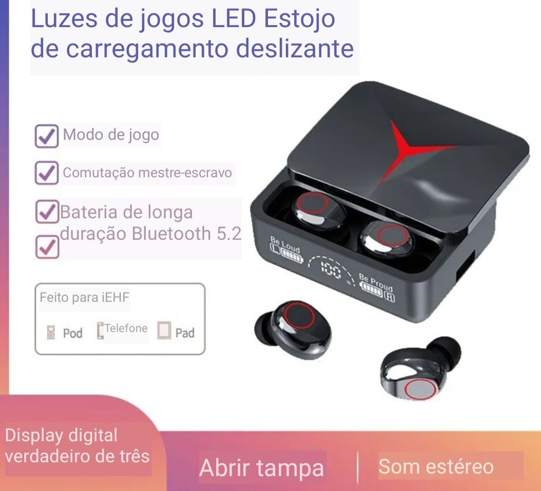 Fones Bluetooth faz de power bank