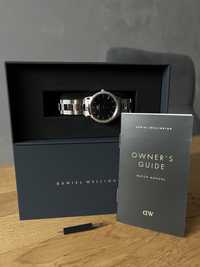 Zegarek Daniel Wellington 28 mm, srebrny, czarna tarcza