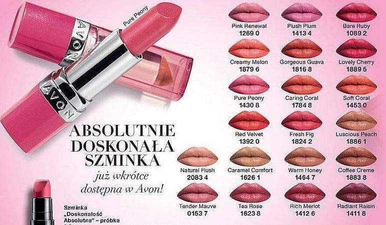 AVON szminki doskonałość absolutna 8zł/szt