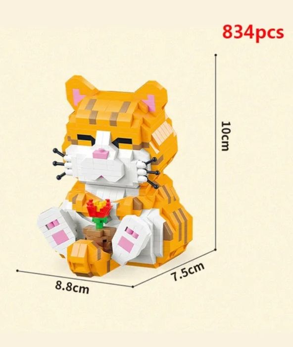 Kotek klocki konstrukcyjne 3D KOT klocki dla dzieci w pudełku prezent