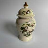Vintage herbatnica porcelanowa pojemnik na berbatę rajskie ptaki
