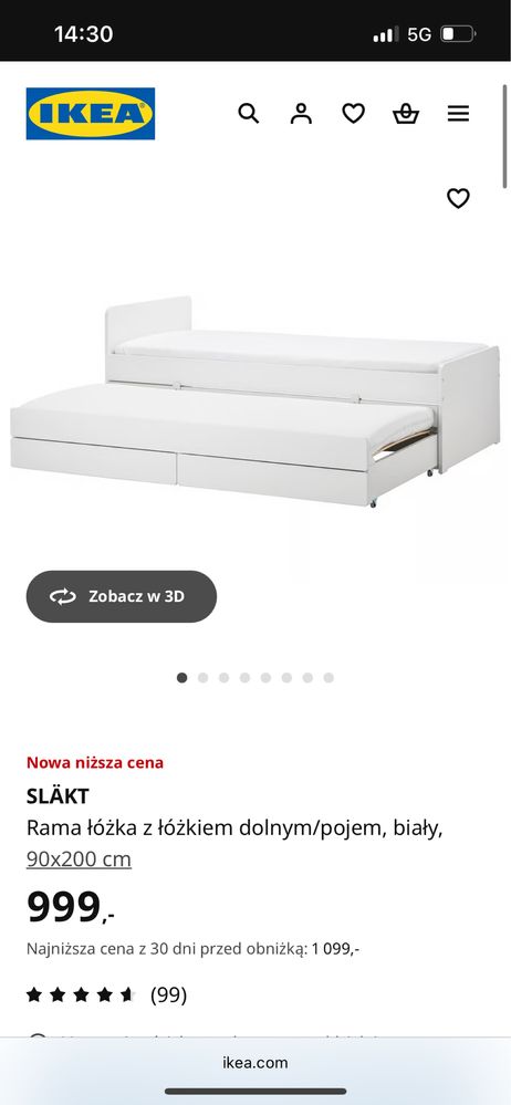 Lozko ikea slakt nowe