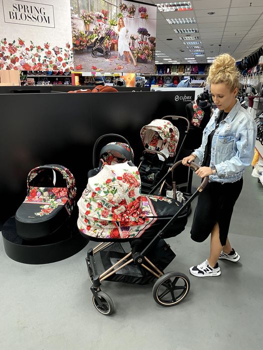 Wózek dziecięcy CYBEX Priam 2.0 Platinum Rose Gold Spring Blossom BDB