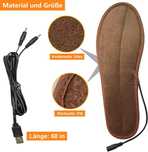 Podgrzewane wkładki do butów podgrzewacz do stóp USB dł. wkładki 29 cm