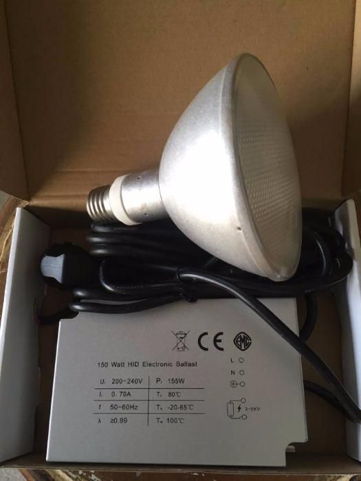 Lâmpada HID para repteis (calor, luz, UVB e UVA) com balastro de 150W