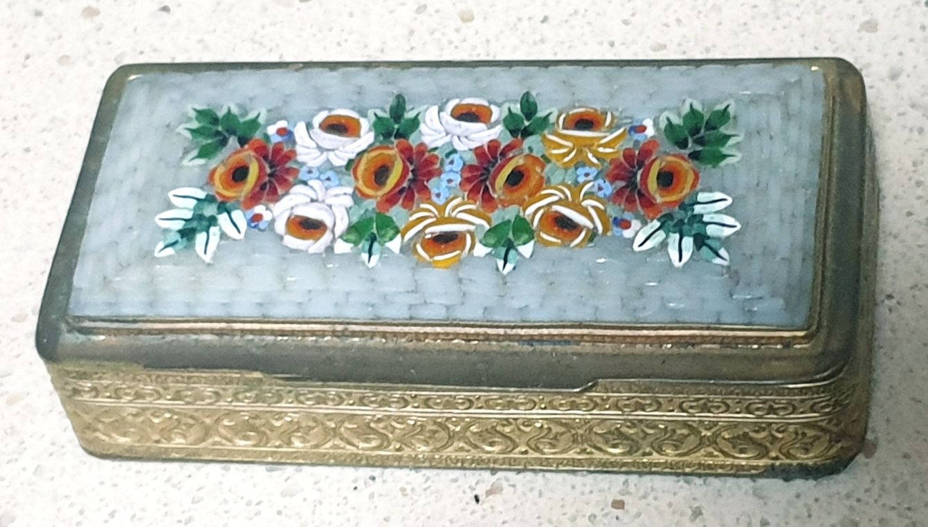 Lindissima antiga caixa italiana Millefiori / Micromosaíco