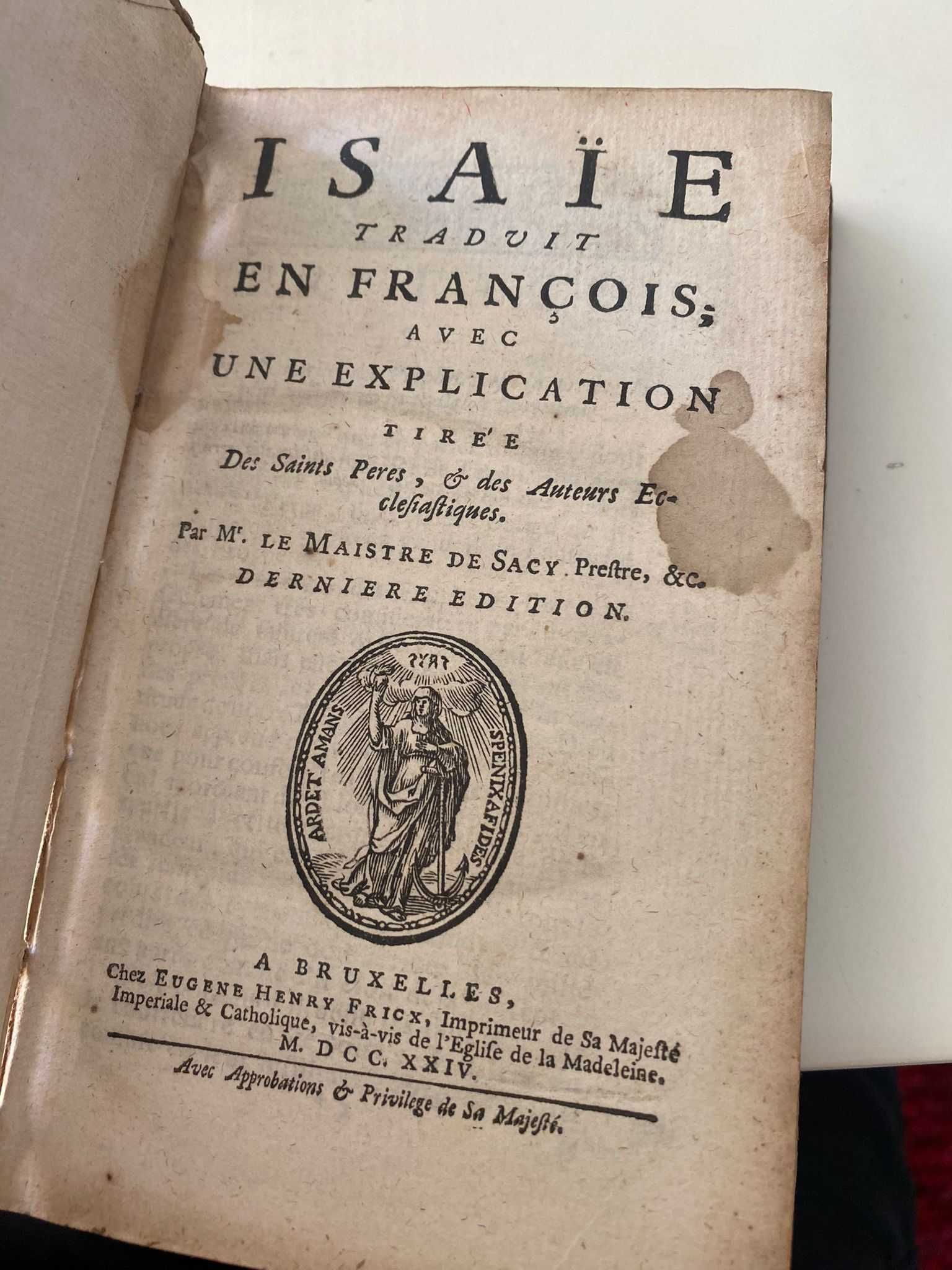 Isaïe traduit en françois 1724