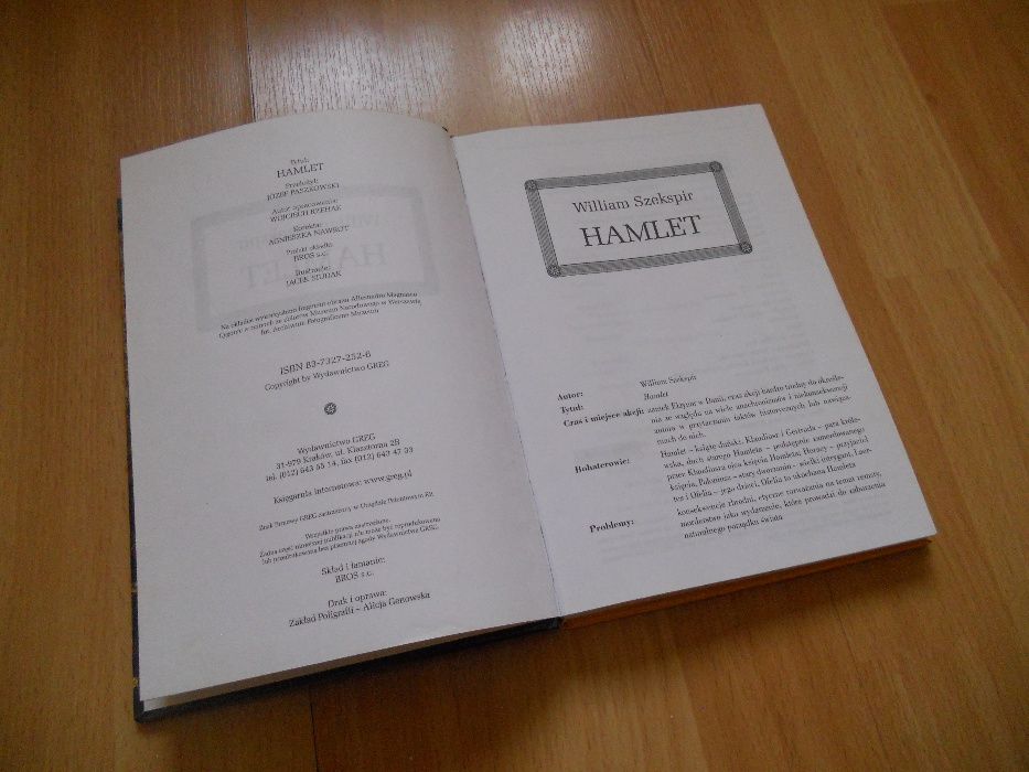 Hamlet (twarda okładka) - Szekspir (Shakespeare) - Lektura, książka