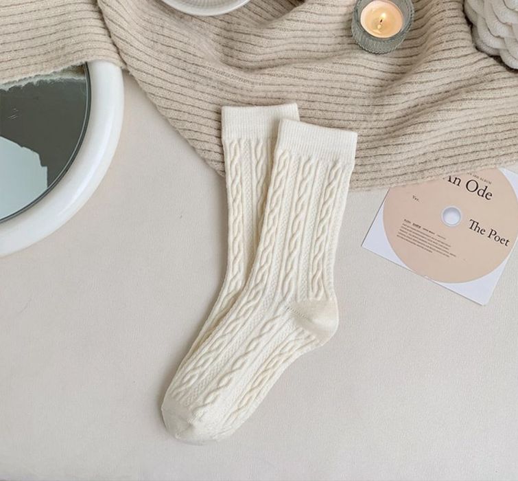 Шкарпетки під угги теплі молочні one size