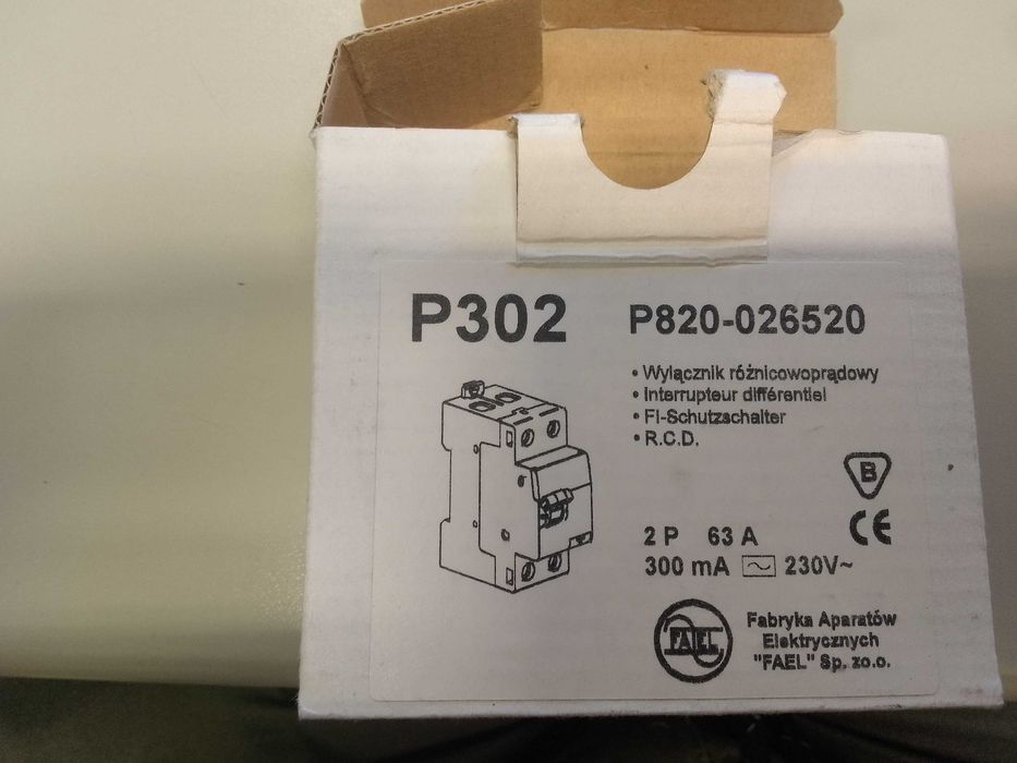 Wyłącznik rocznicowo-prądowy 63A Fael (nowy)