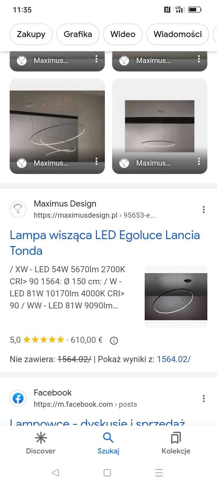 Lampa wisząca Egoluce Lancia Tonda LED 150cm kolor Czarny