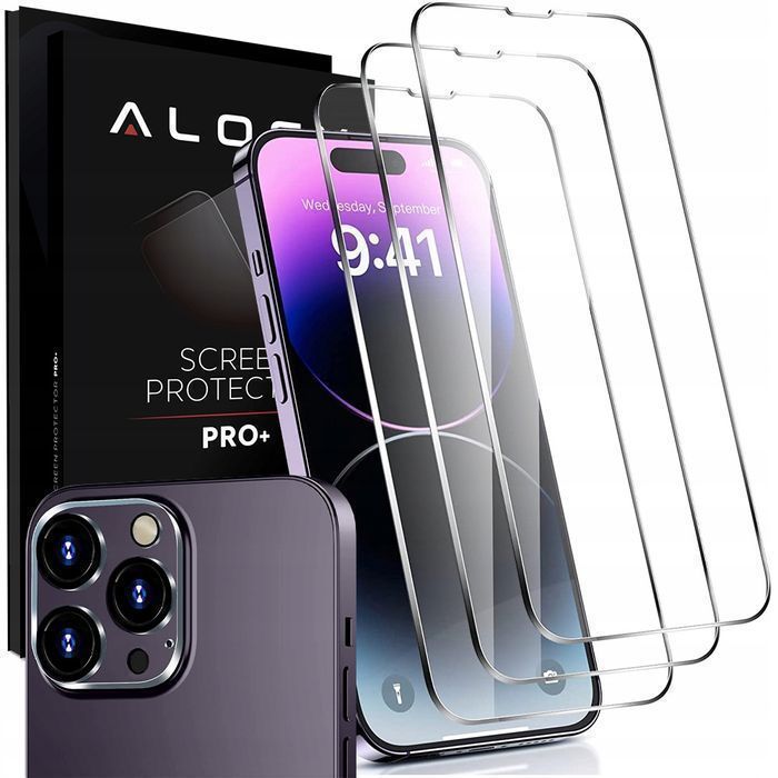 3x Szkło hartowane na ekran 9h + Szkło na obiektyw do iPhone 14 Pro