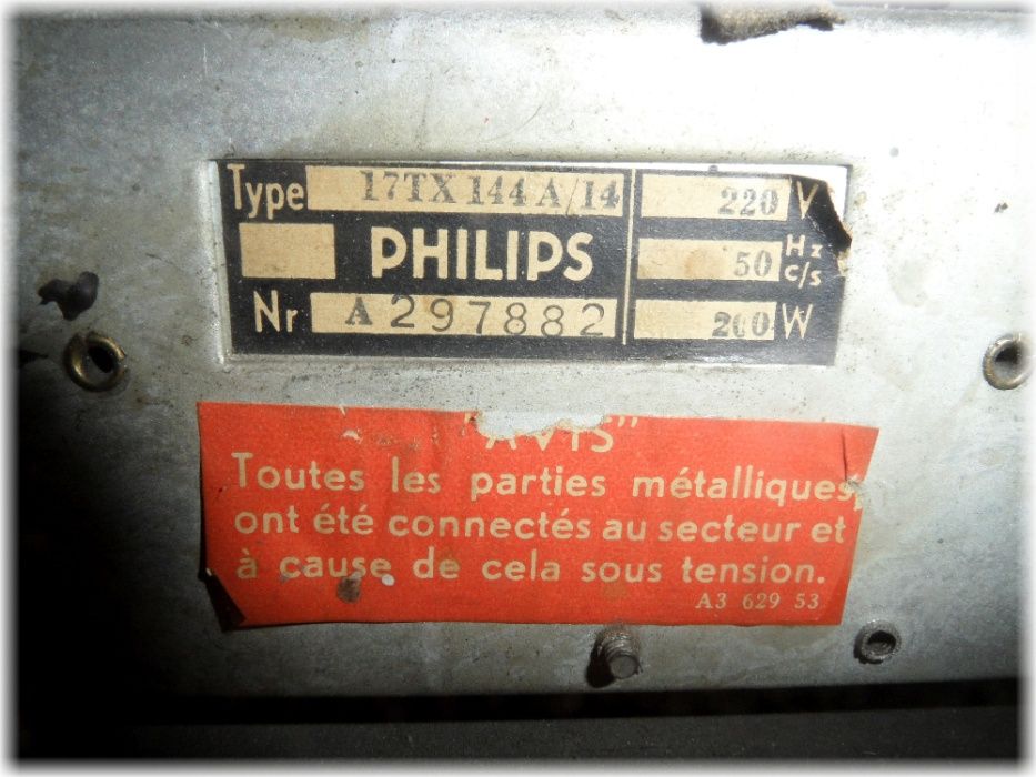 ANTYK = UNIKAT Zabytkowy televizor z 1950 PHILIPS TV 17TX144 A/14